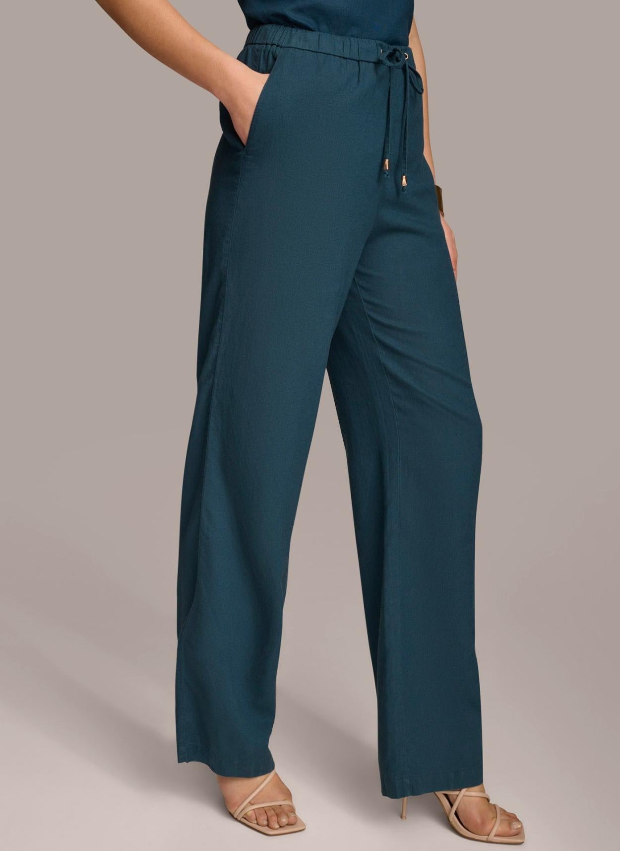 Donna Karan Pants | Women DRAWSTRING PANT Tide Navy