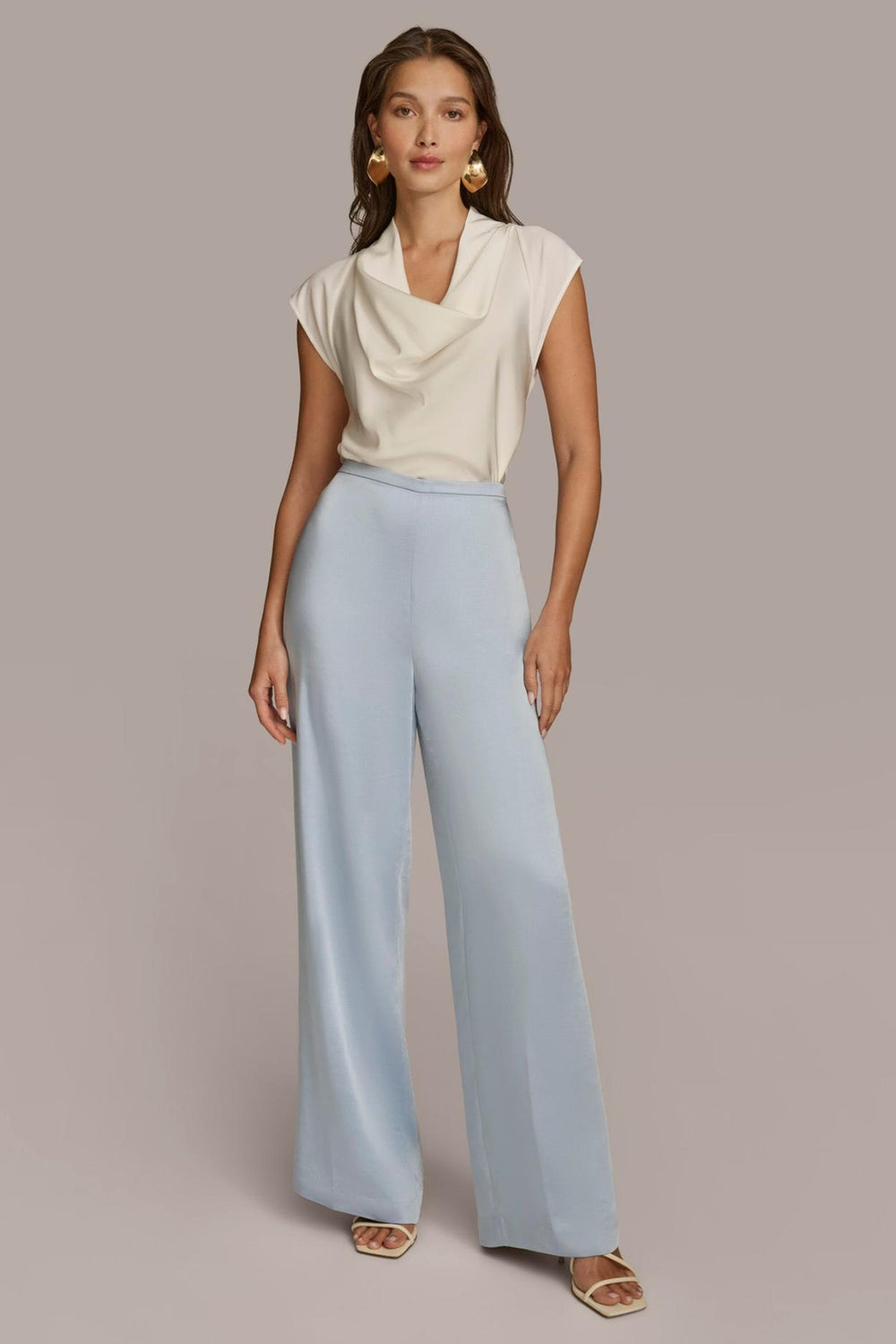 Donna Karan Pants | Women FLAT FRONT WIDE LEG PANT Glacial Blue