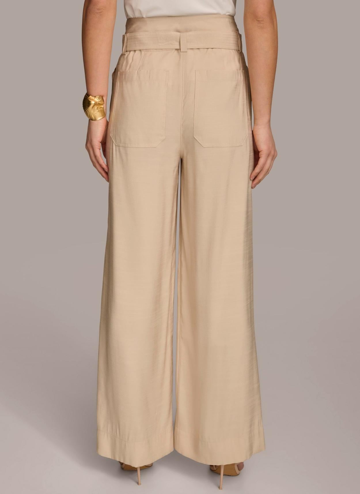 Donna Karan Pants | Women HIGH WAIST WIDE LEG Sand