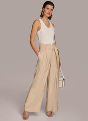 Donna Karan Pants | Women HIGH WAIST WIDE LEG Sand