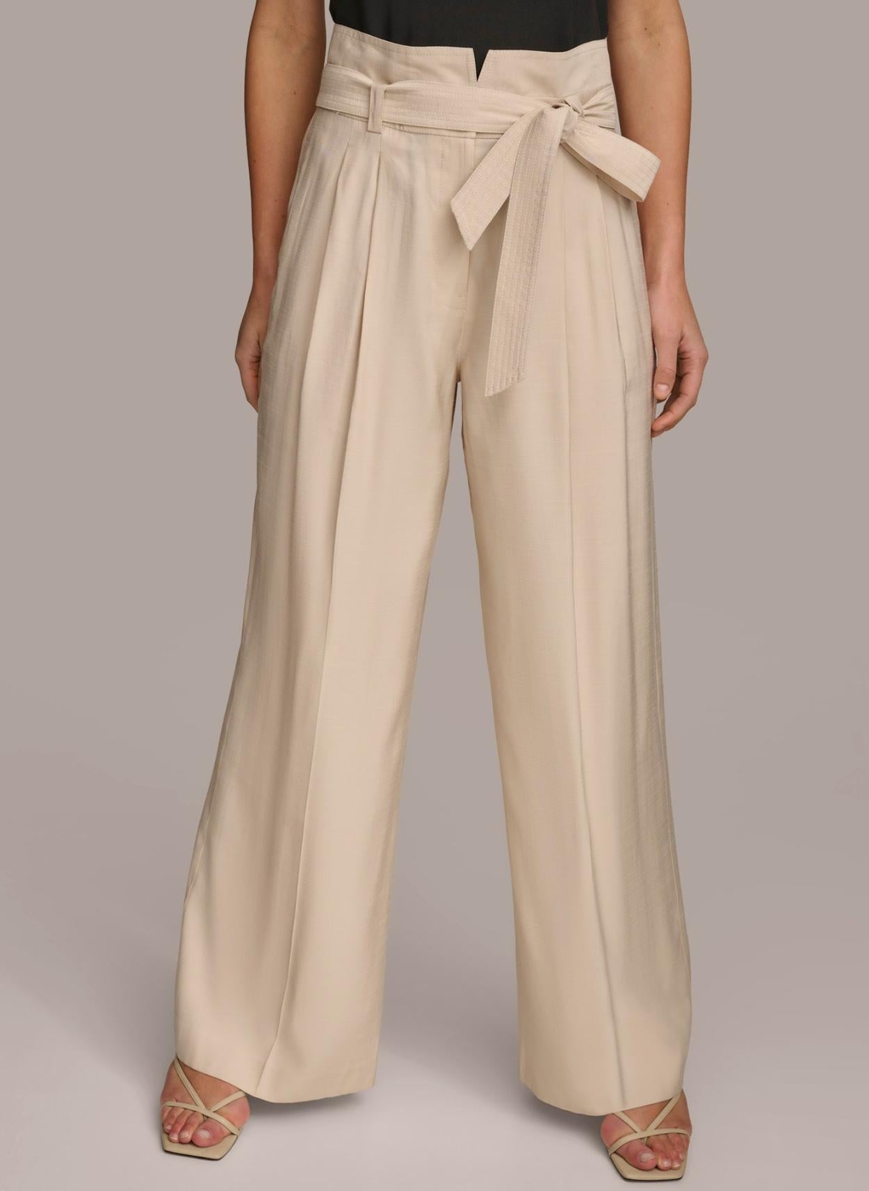 Donna Karan Pants | Women HIGH WAISTED WIDE LEG PANT Cream