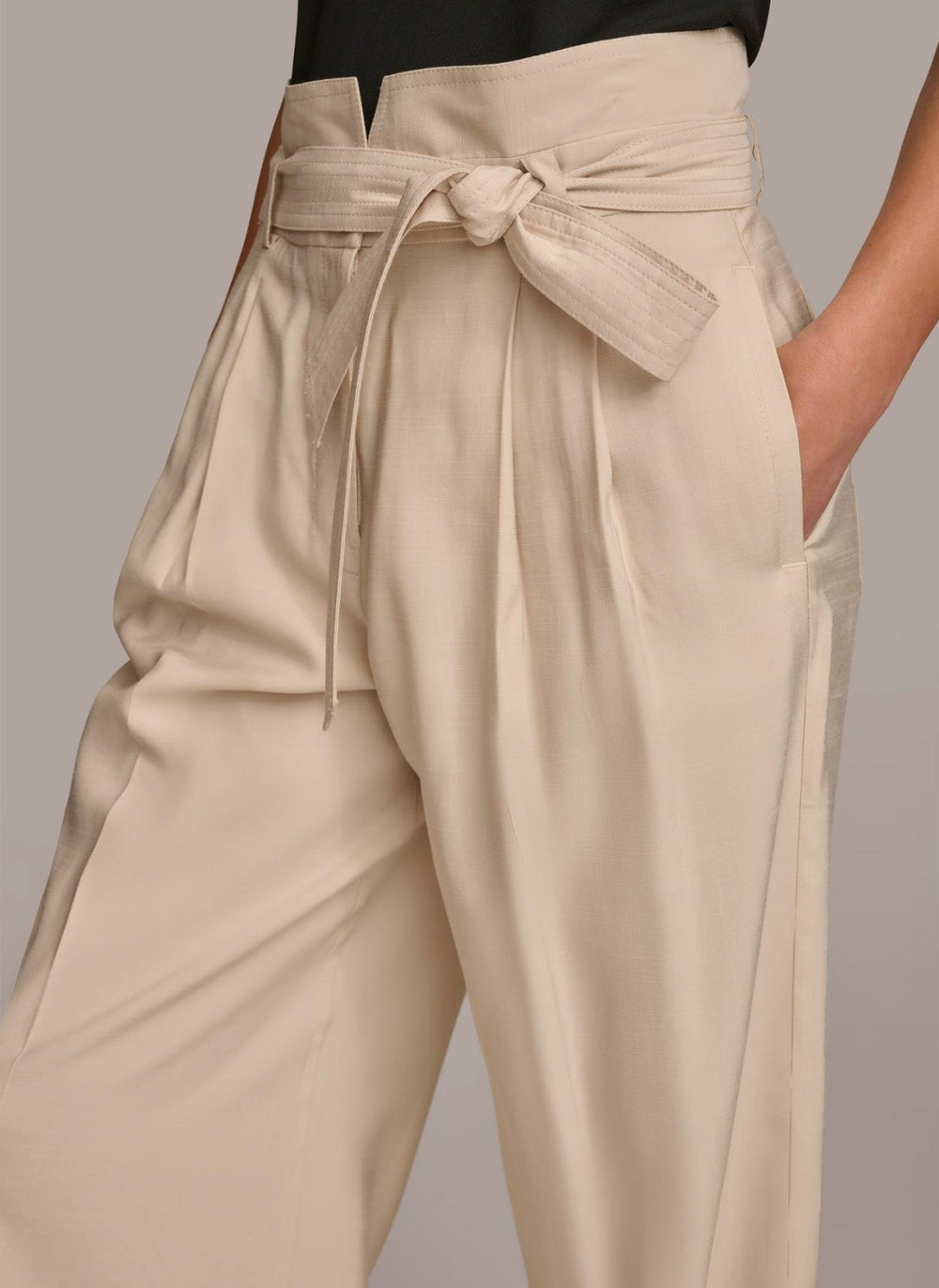 Donna Karan Pants | Women HIGH WAISTED WIDE LEG PANT Cream
