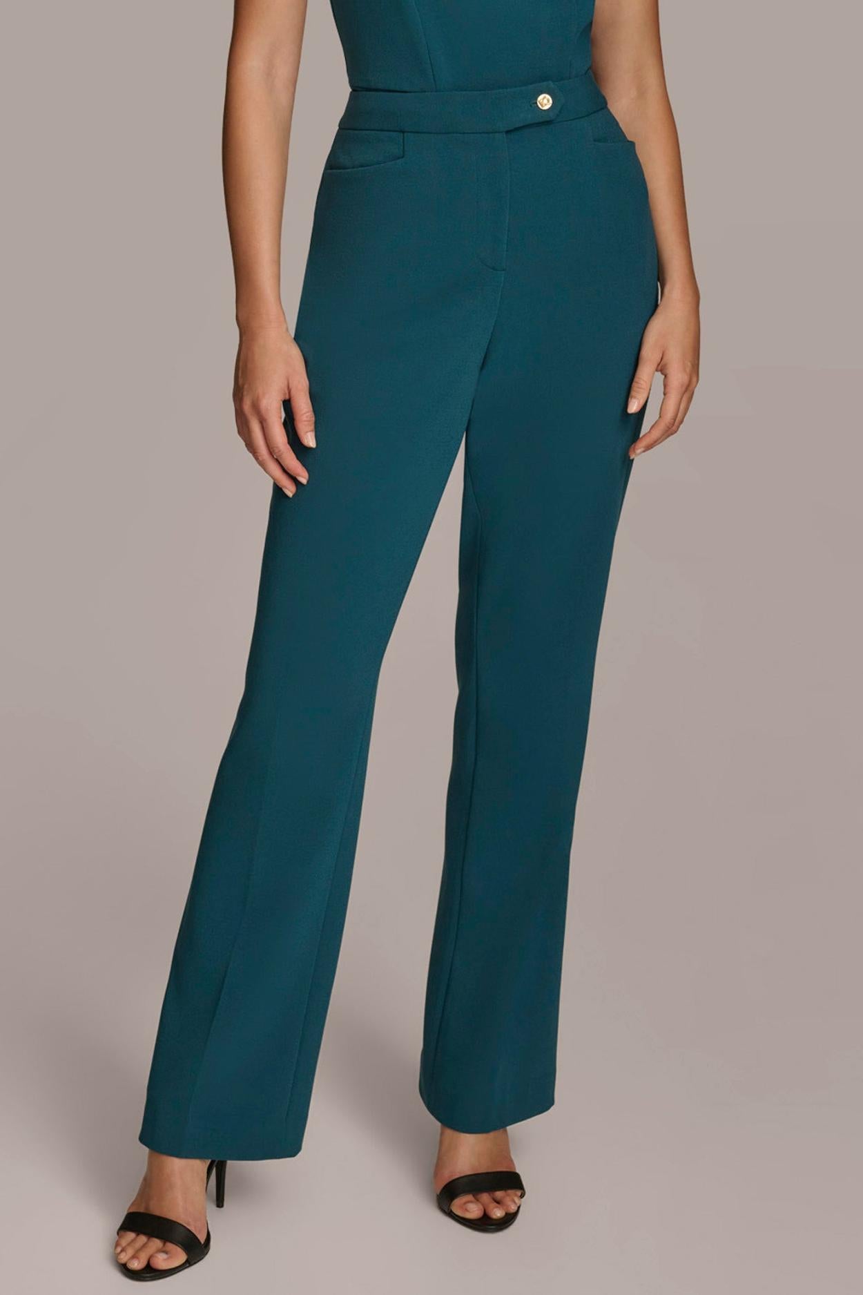 Donna Karan Pants | Women MID-RISE STRAIGHT LEG PANT Peacock