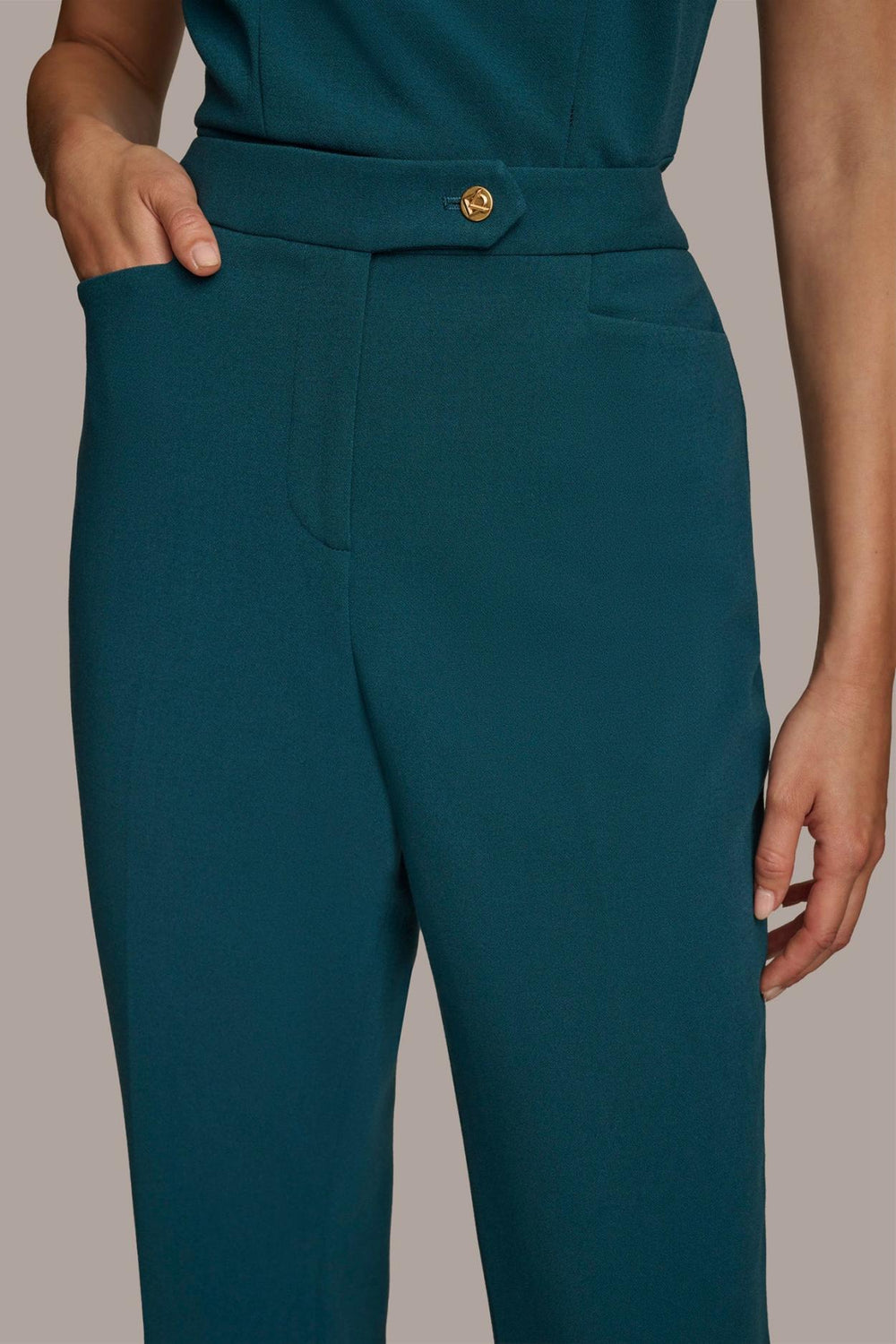 Donna Karan Pants | Women MID-RISE STRAIGHT LEG PANT Peacock