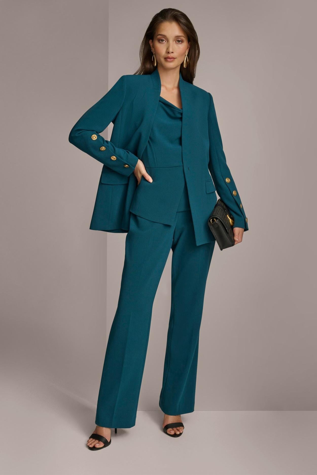 Donna Karan Pants | Women MID-RISE STRAIGHT LEG PANT Peacock