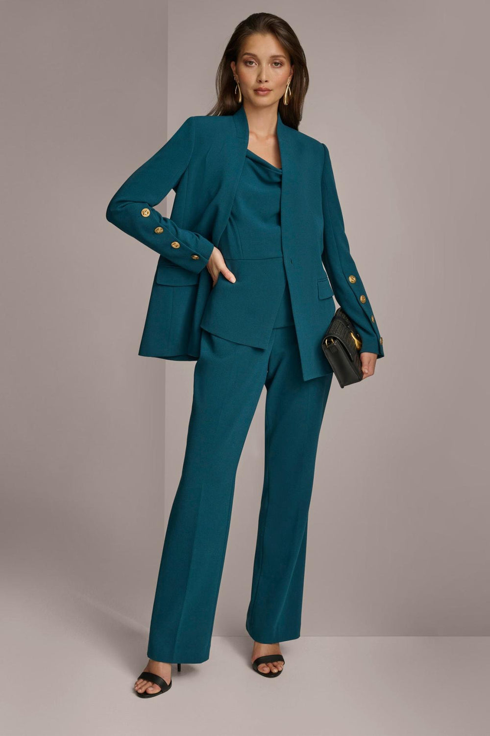 Donna Karan Pants | Women MID-RISE STRAIGHT LEG PANT Peacock