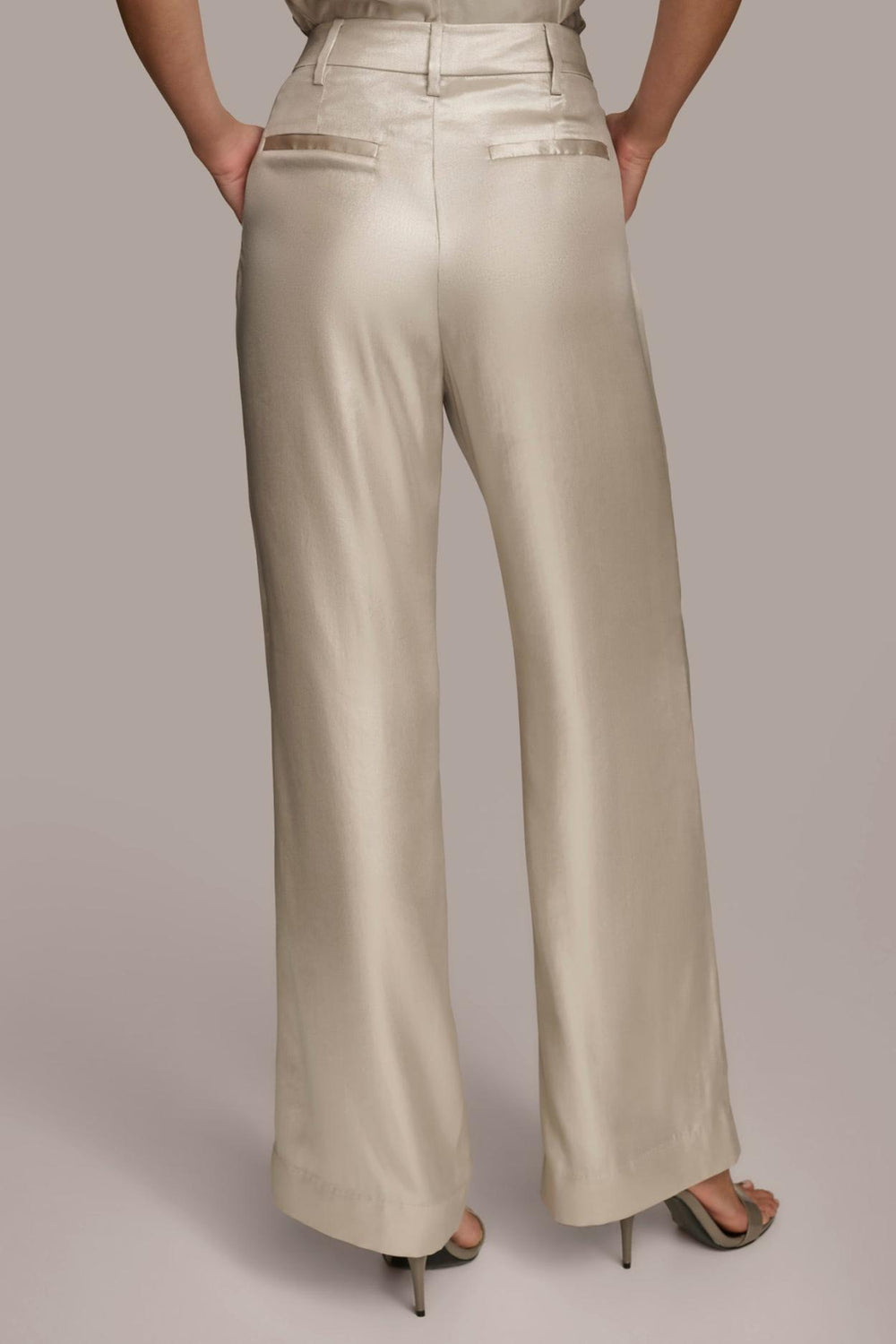 Donna Karan Pants | Women NOVELTY PLEATED WIDE LEG TROUSER Silver