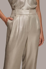Donna Karan Pants | Women NOVELTY PLEATED WIDE LEG TROUSER Silver