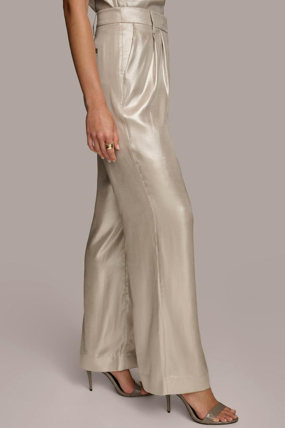 Donna Karan Pants | Women NOVELTY PLEATED WIDE LEG TROUSER Silver