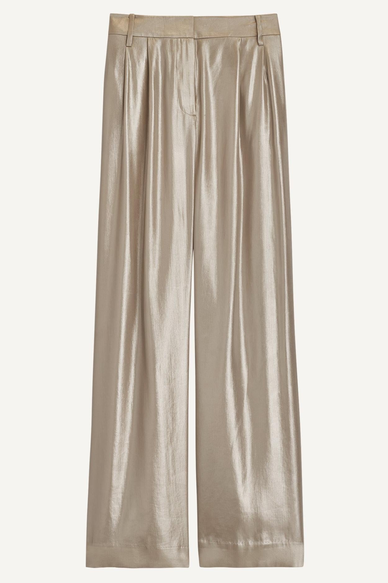 Donna Karan Pants | Women NOVELTY PLEATED WIDE LEG TROUSER Silver