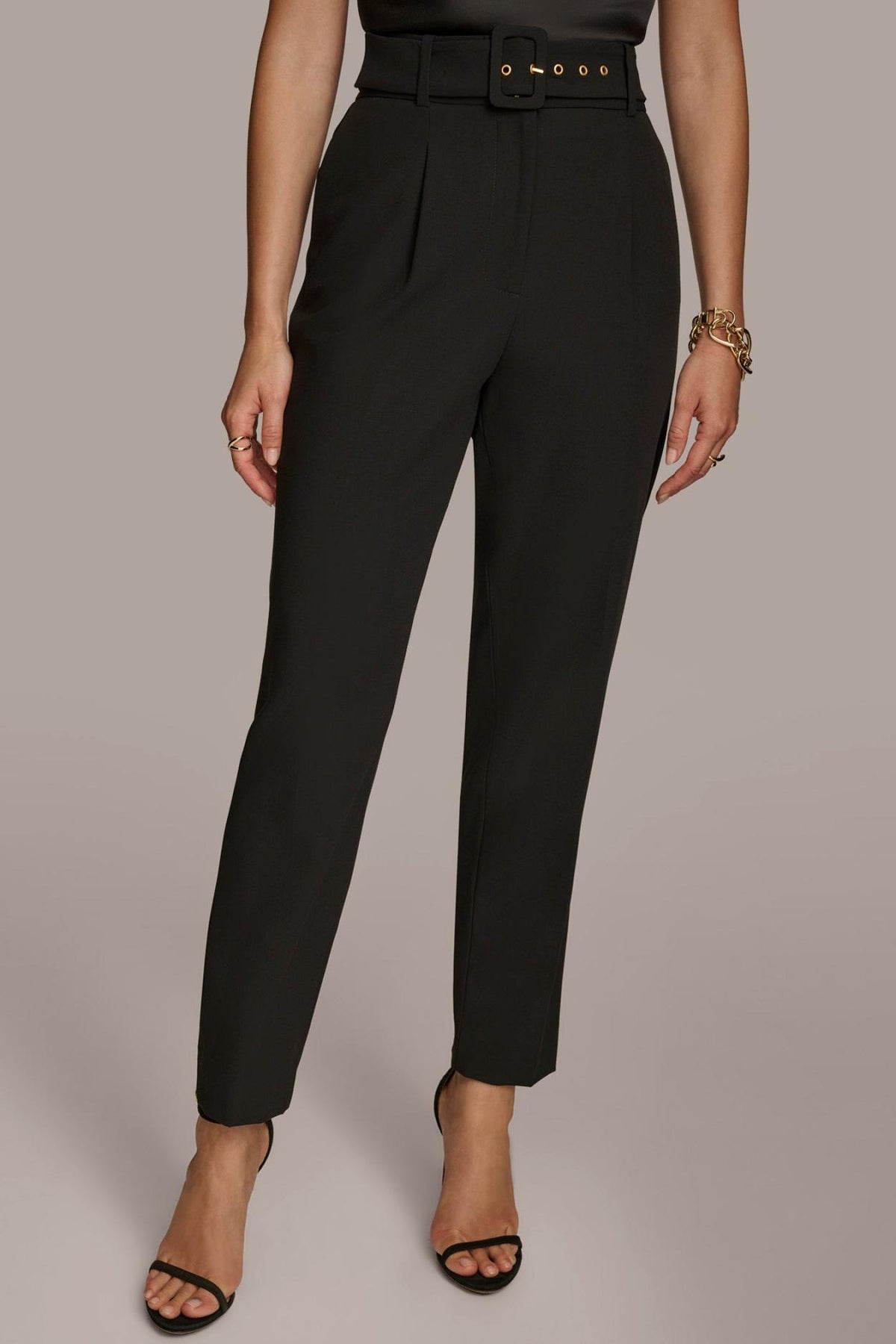 Donna Karan Pants | Women PLEATED PANT WITH BELT Black