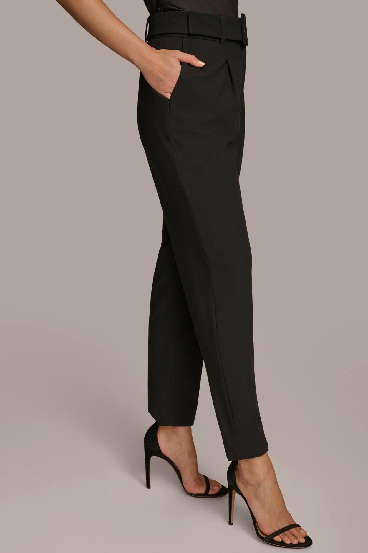 Donna Karan Pants | Women PLEATED PANT WITH BELT Black