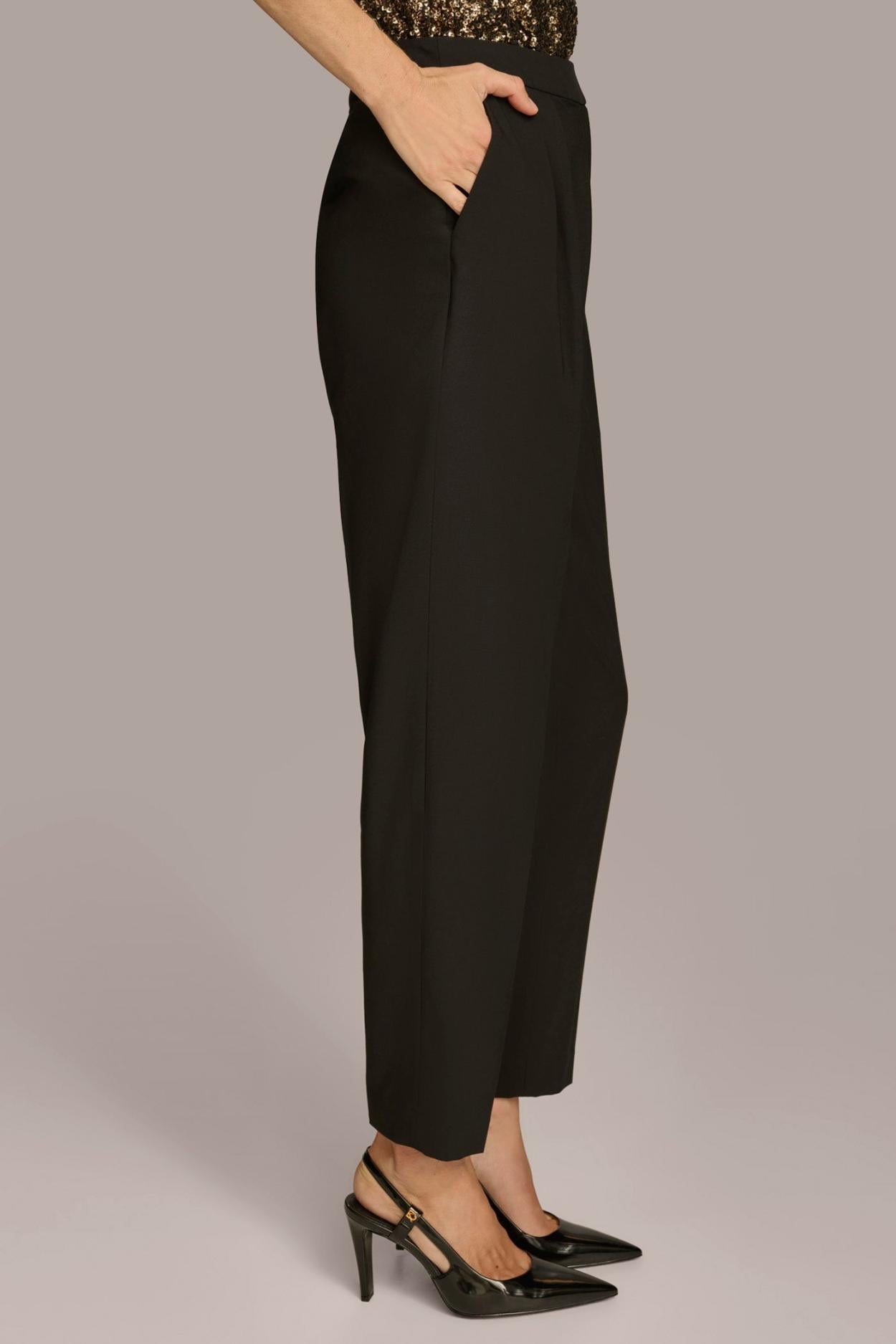 Donna Karan Pants | Women PLEATED STRAIGHT LEG PANT Black