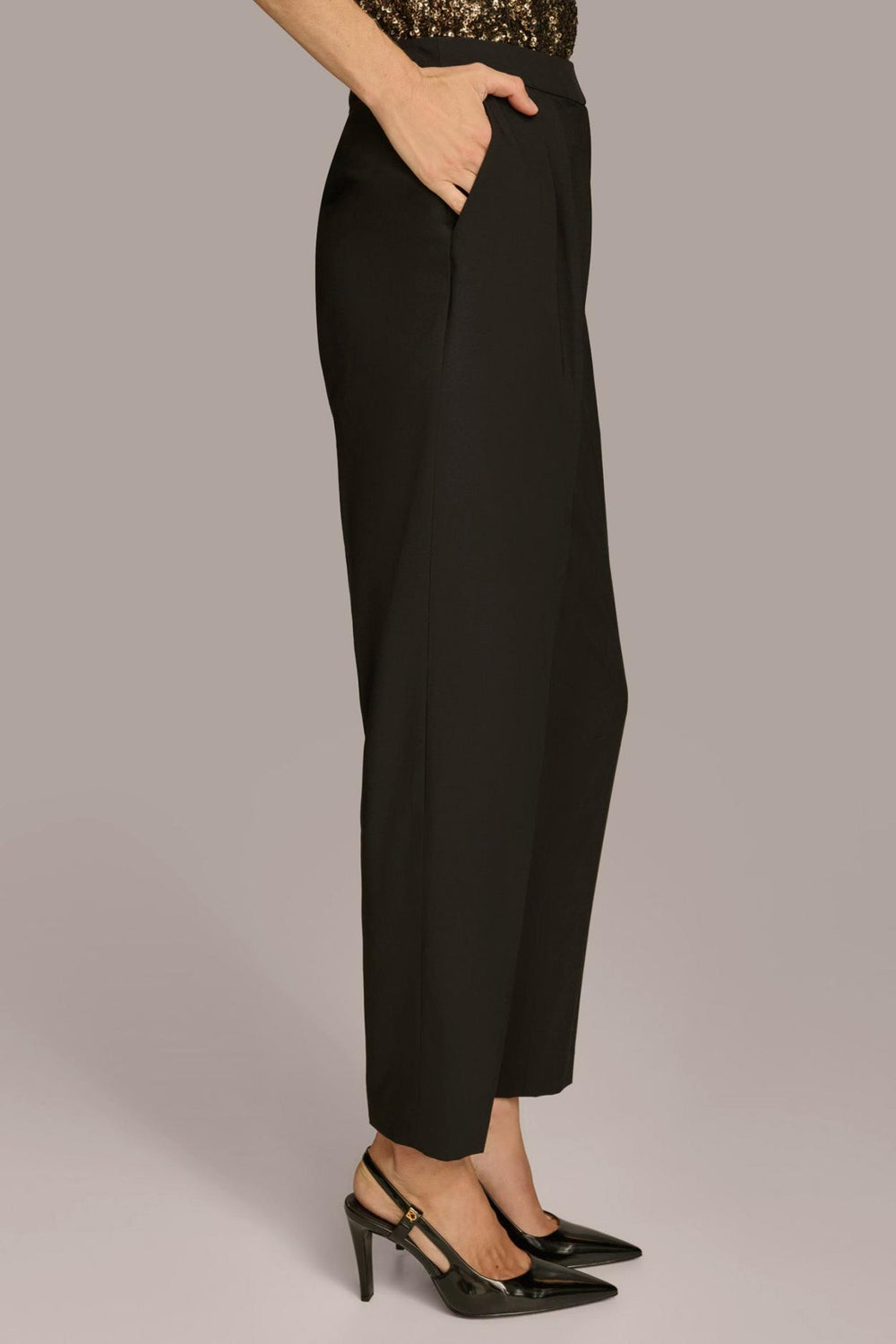 Donna Karan Pants | Women PLEATED STRAIGHT LEG PANT Black