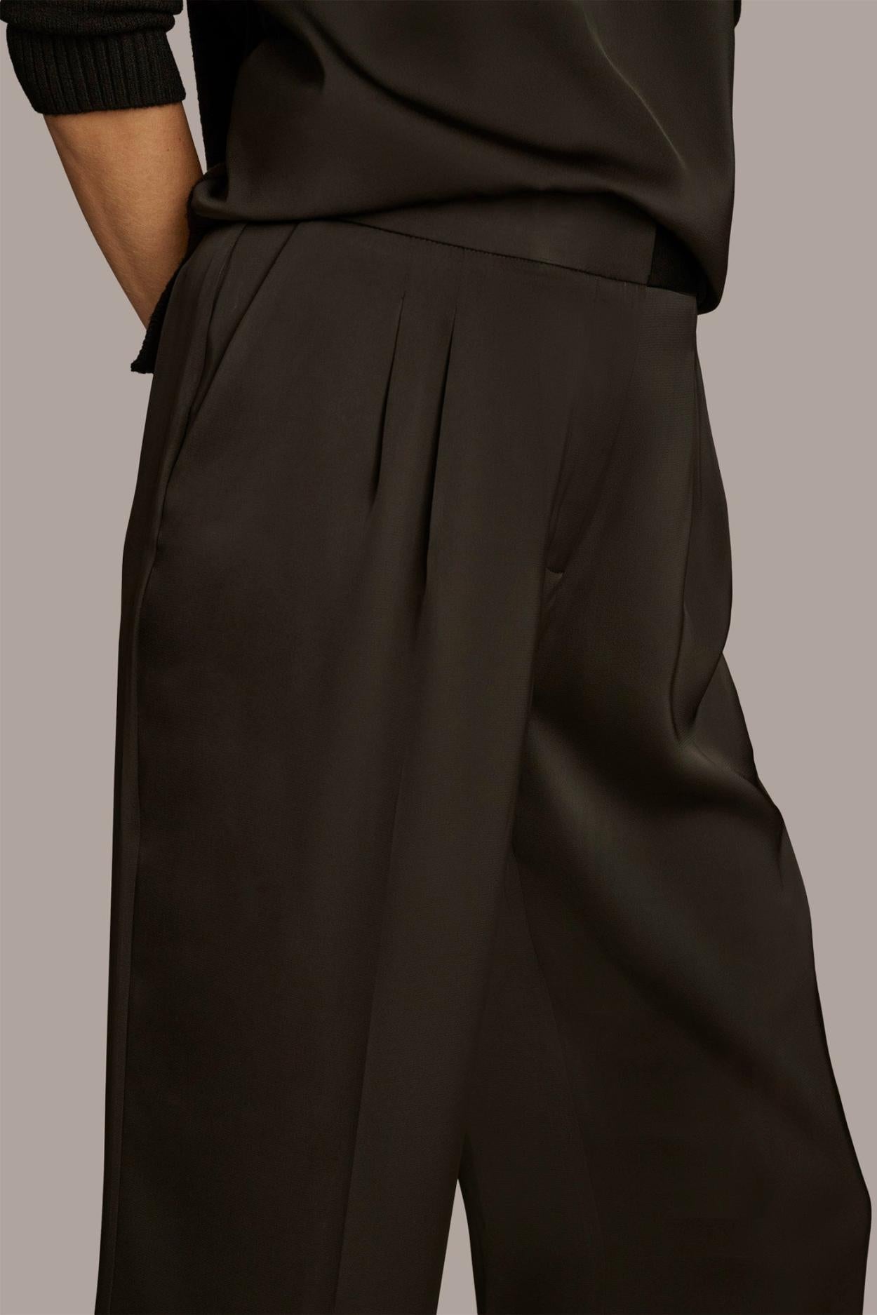 Donna Karan Pants | Women PLEATED WIDE LEG PANT Black