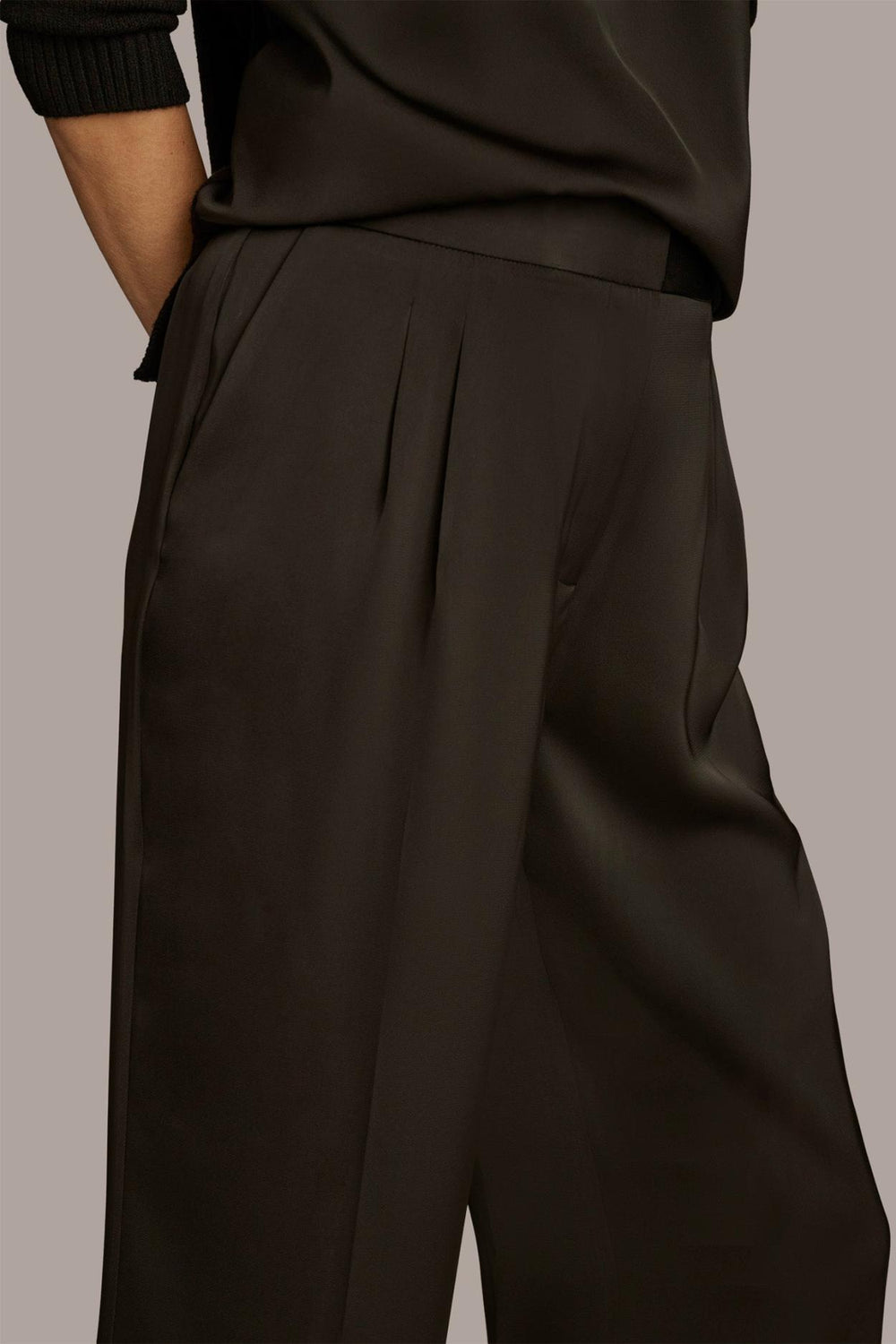 Donna Karan Pants | Women PLEATED WIDE LEG PANT Black