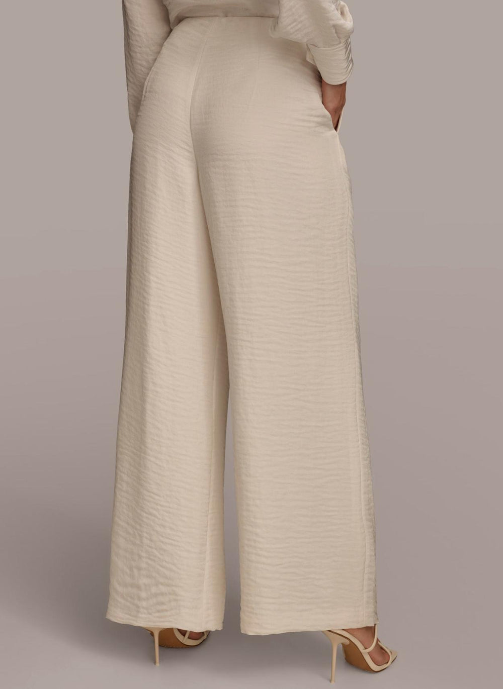 Donna Karan Pants | Women PLEATED WIDE LEG PANT Cream