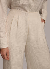 Donna Karan Pants | Women PLEATED WIDE LEG PANT Cream
