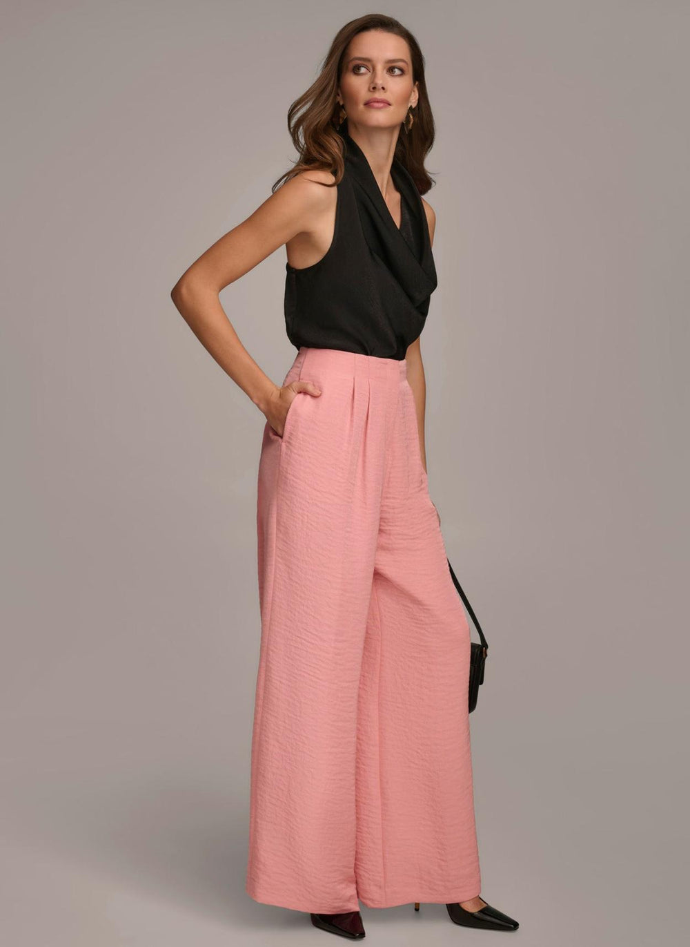 Donna Karan Pants | Women PLEATED WIDE LEG PANT Tourmaline