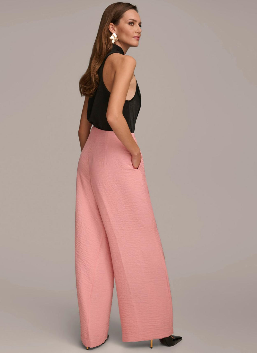 Donna Karan Pants | Women PLEATED WIDE LEG PANT Tourmaline