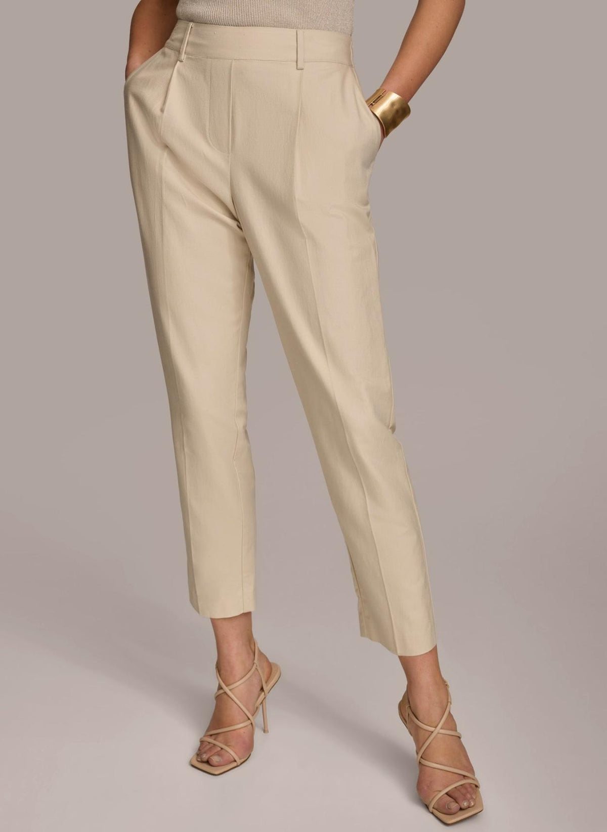 Donna Karan Pants | Women PULL ON TROUSER WITH PLEATS Beige
