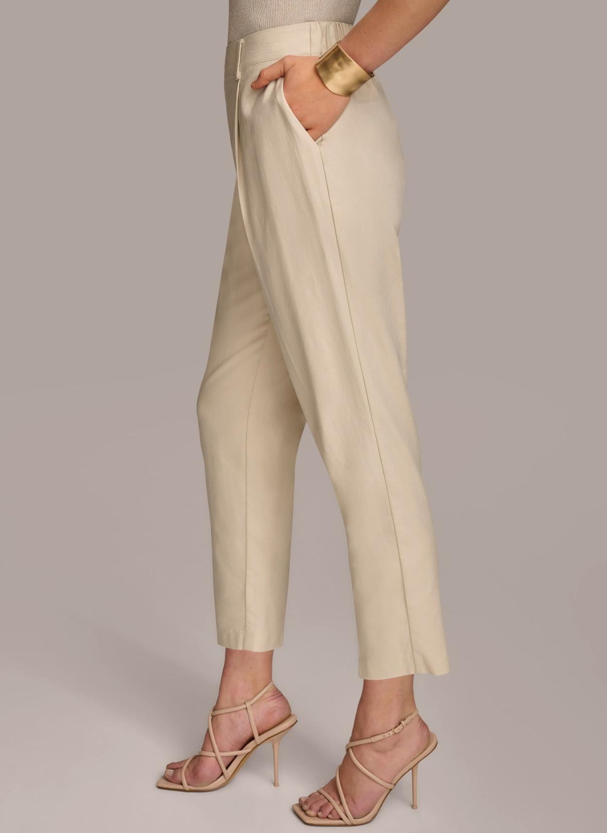 Donna Karan Pants | Women PULL ON TROUSER WITH PLEATS Beige