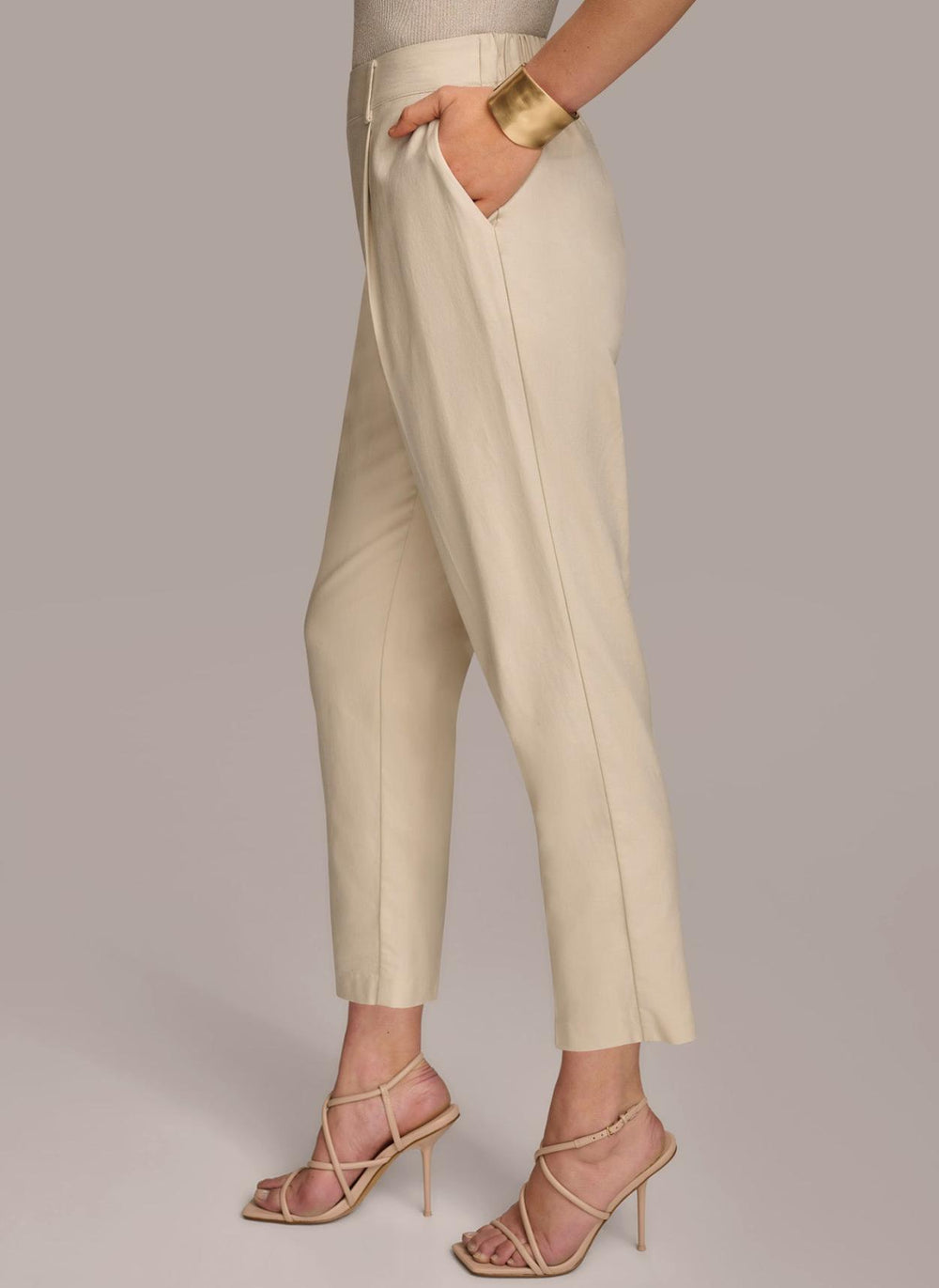 Donna Karan Pants | Women PULL ON TROUSER WITH PLEATS Beige