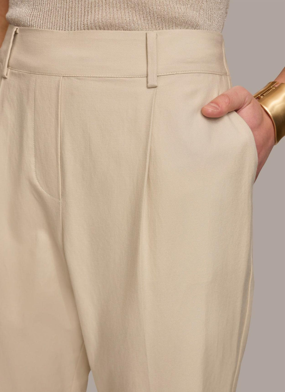 Donna Karan Pants | Women PULL ON TROUSER WITH PLEATS Beige