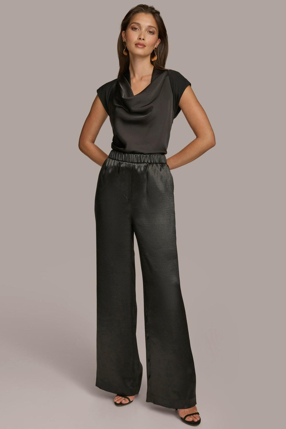 Donna Karan Pants | Women PULL-ON WIDE LEG TROUSER Black