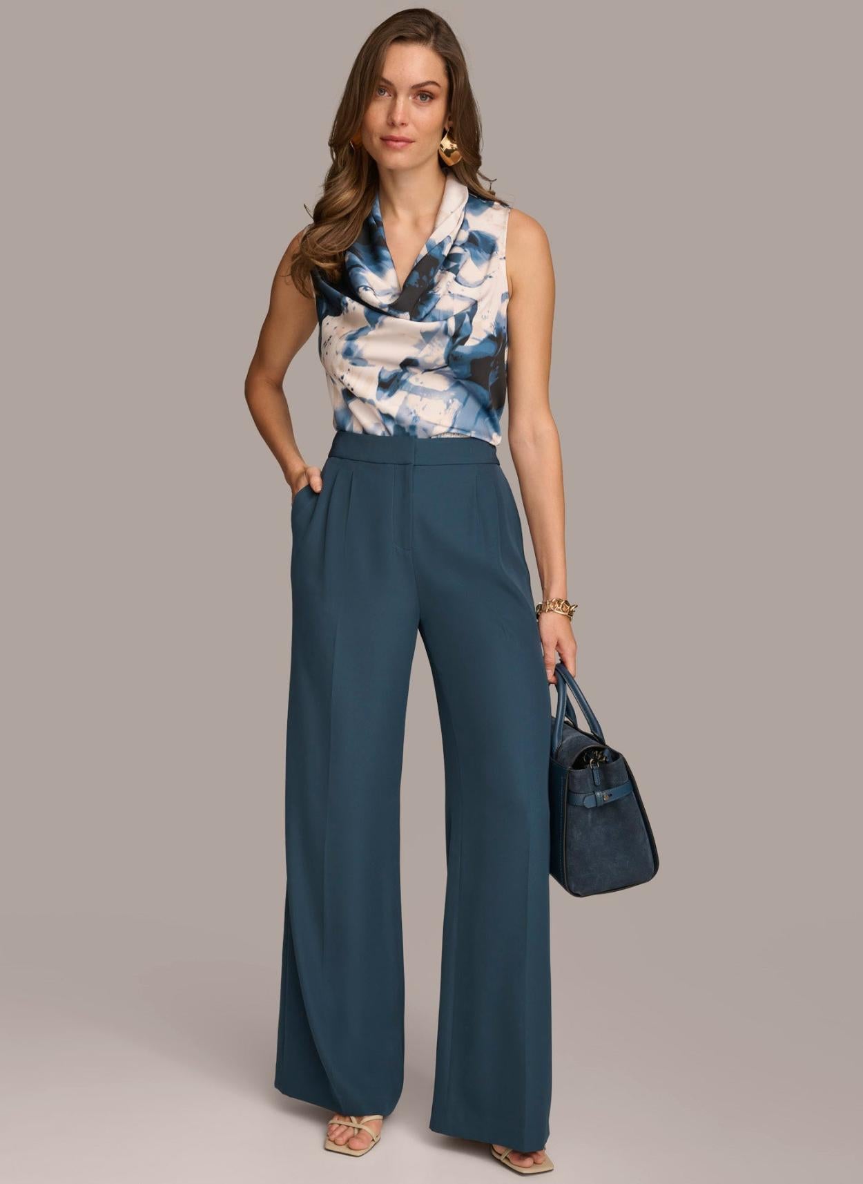 Donna Karan Pants | Women SOFT SUITING WIDE LEG PANT Tide