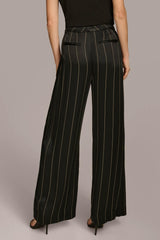 Donna Karan Pants | Women WIDE LEG PINSTRIPE PANT Black