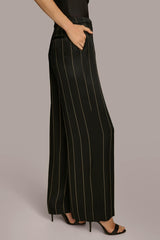Donna Karan Pants | Women WIDE LEG PINSTRIPE PANT Black
