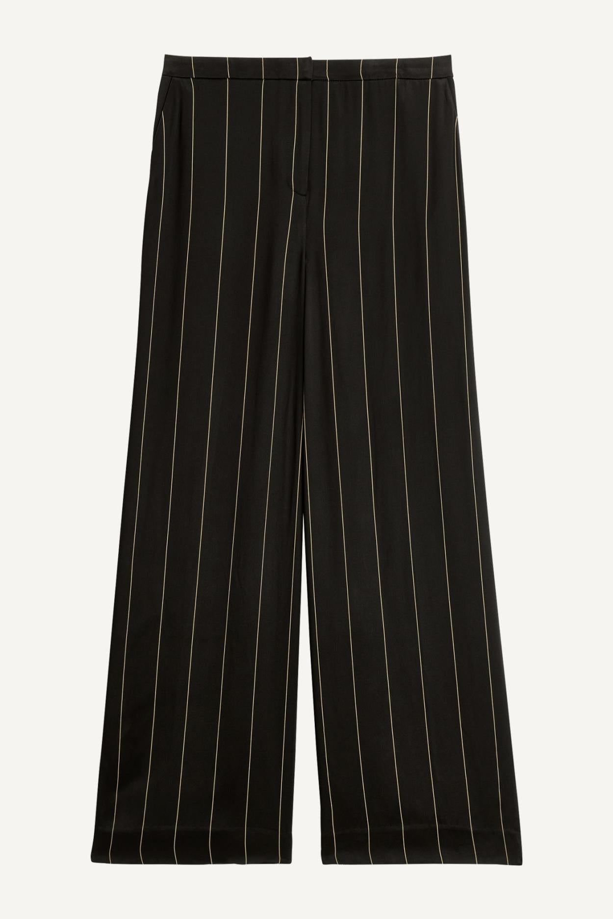 Donna Karan Pants | Women WIDE LEG PINSTRIPE PANT Black