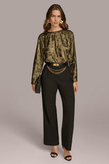 Donna Karan Pants | Women WIDE LEG TROUSER WITH CHAIN BELT Black