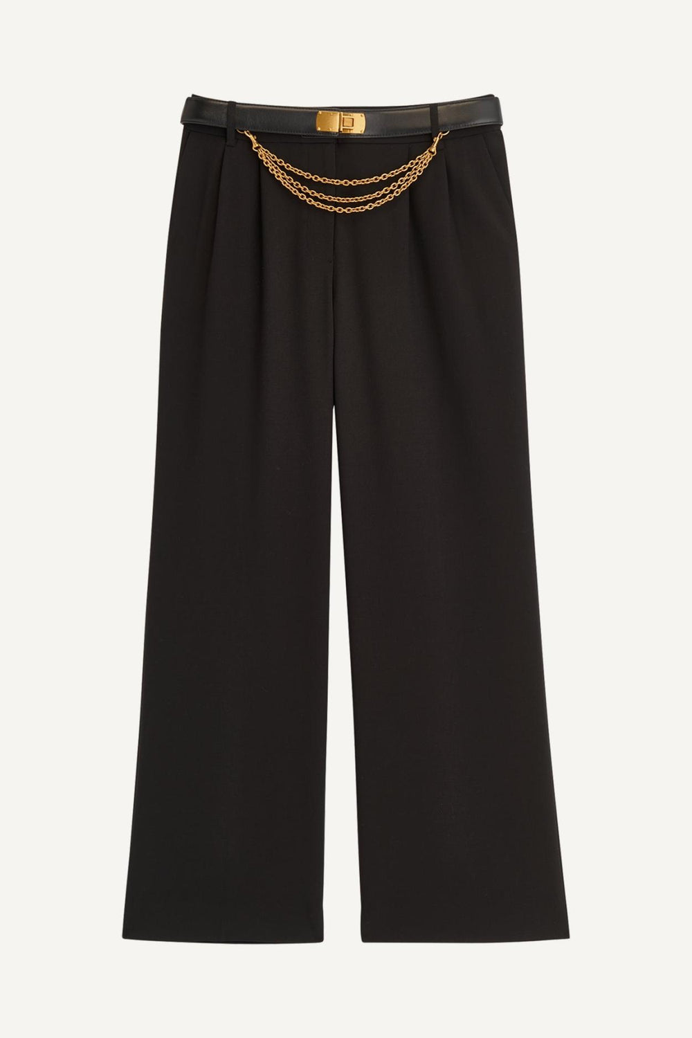 Donna Karan Pants | Women WIDE LEG TROUSER WITH CHAIN BELT Black