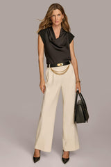Donna Karan Pants | Women WIDE LEG TROUSER WITH CHAIN BELT Ivory