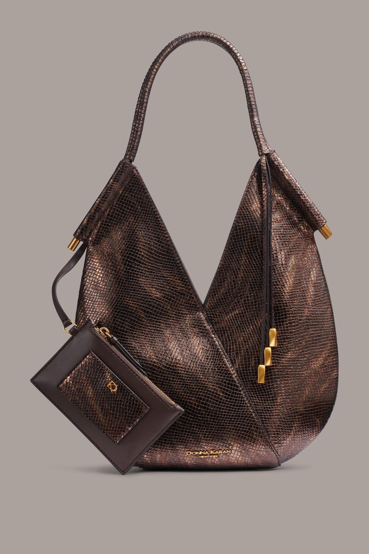 Donna Karan Shoulder And Hobo Bags | Women BALDWIN MINI SHOULDER Snake Gold