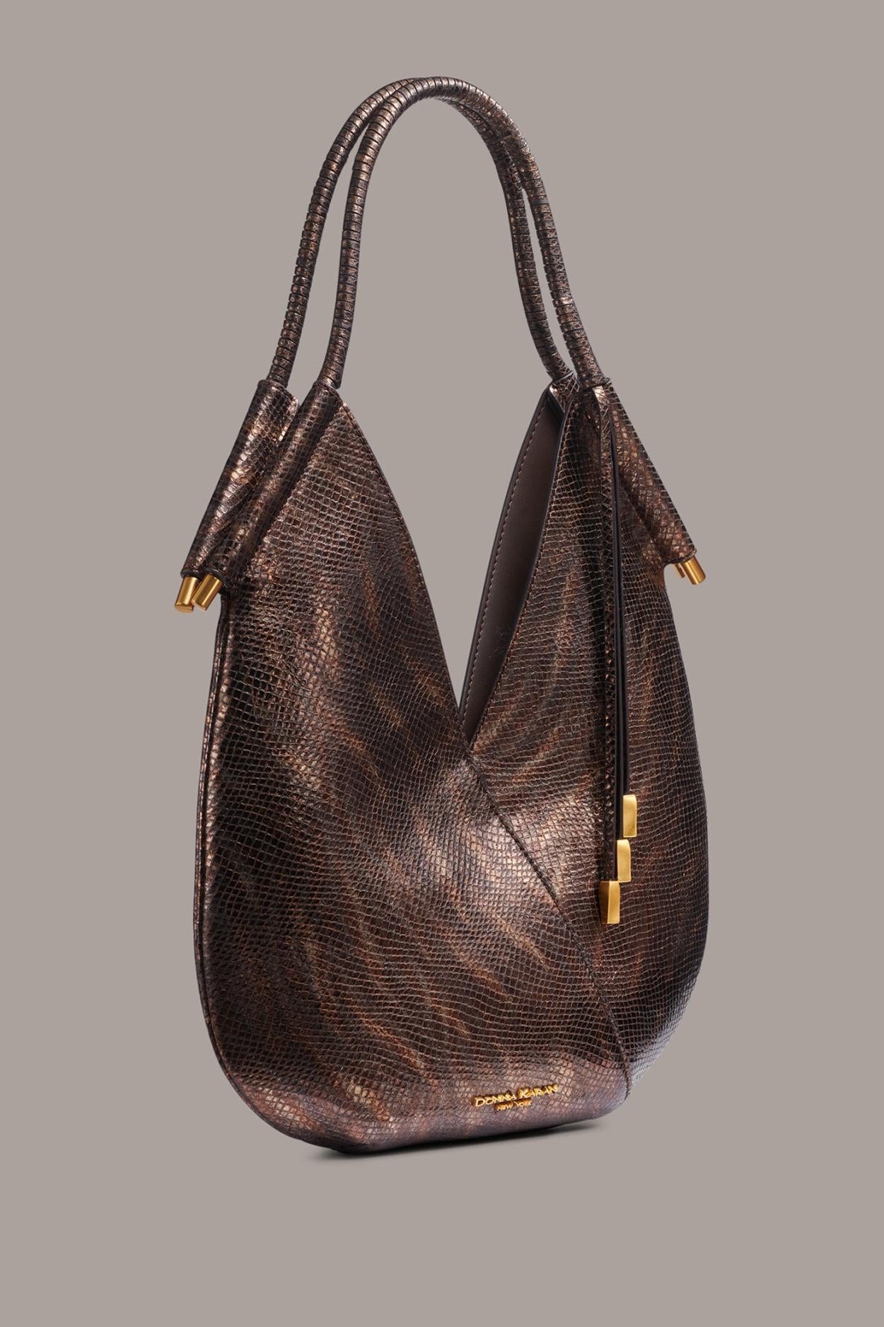 Donna Karan Shoulder And Hobo Bags | Women BALDWIN MINI SHOULDER Snake Gold