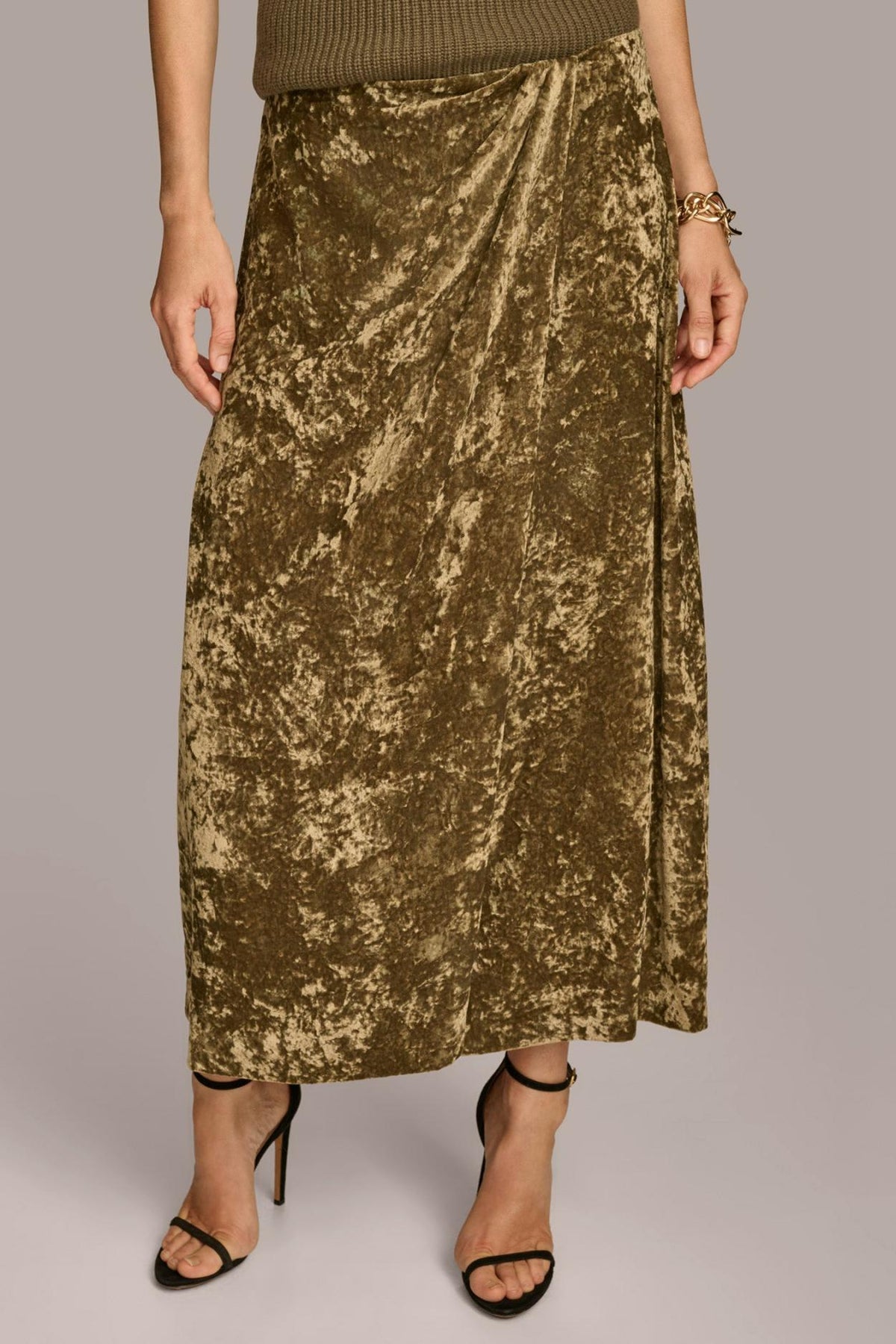 Donna Karan Skirts | Women DISTRESSED VELVET SKIRT Beech