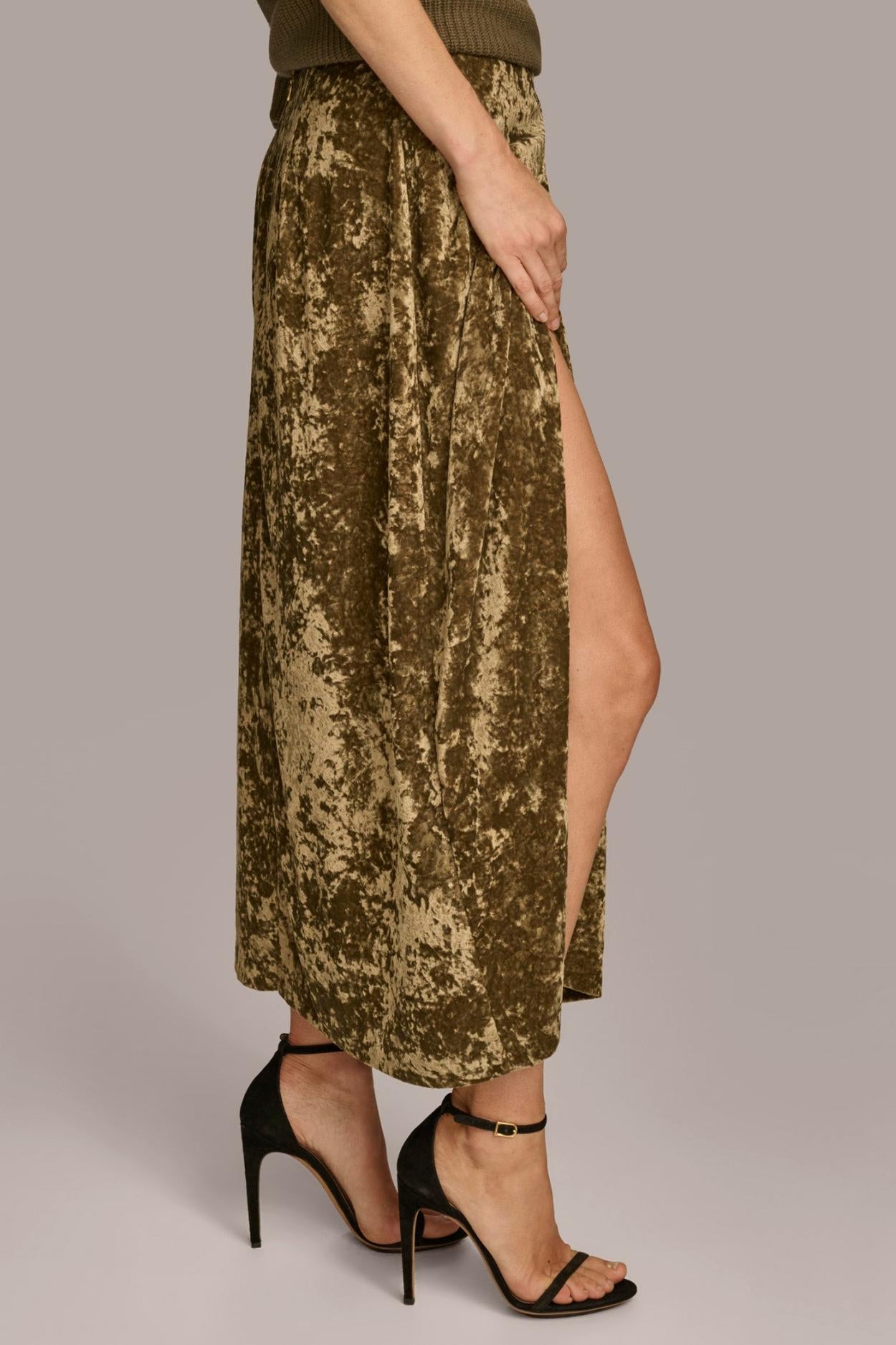 Donna Karan Skirts | Women DISTRESSED VELVET SKIRT Beech