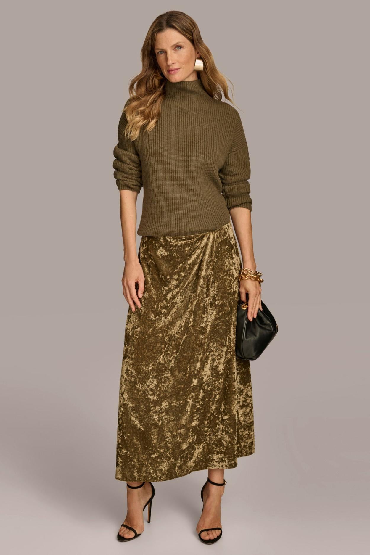 Donna Karan Skirts | Women DISTRESSED VELVET SKIRT Beech