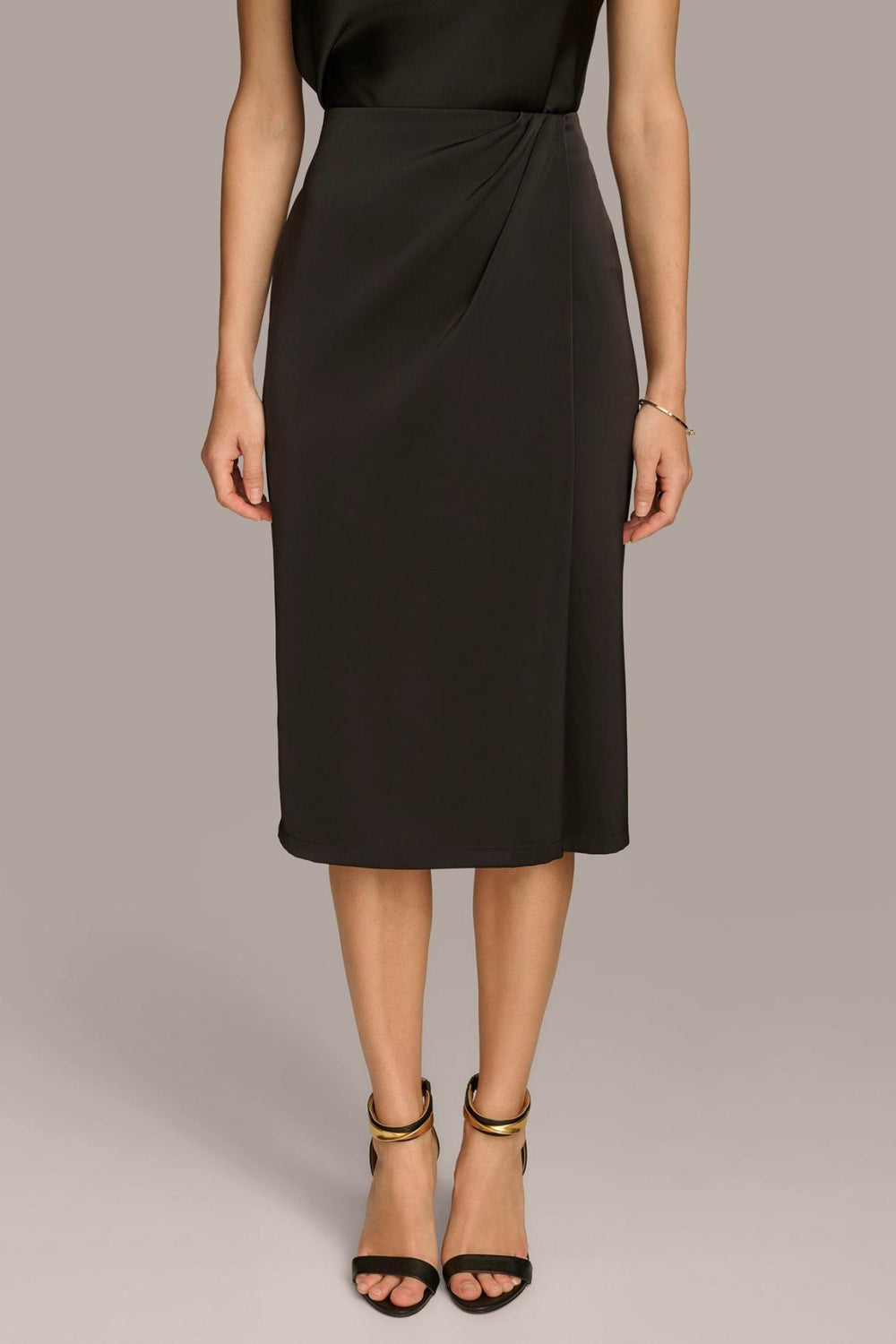 Donna Karan Skirts | Women FAUX WRAP MIDI SKIRT Black