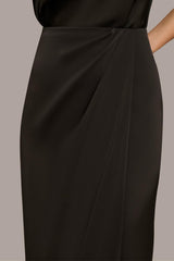Donna Karan Skirts | Women FAUX WRAP MIDI SKIRT Black