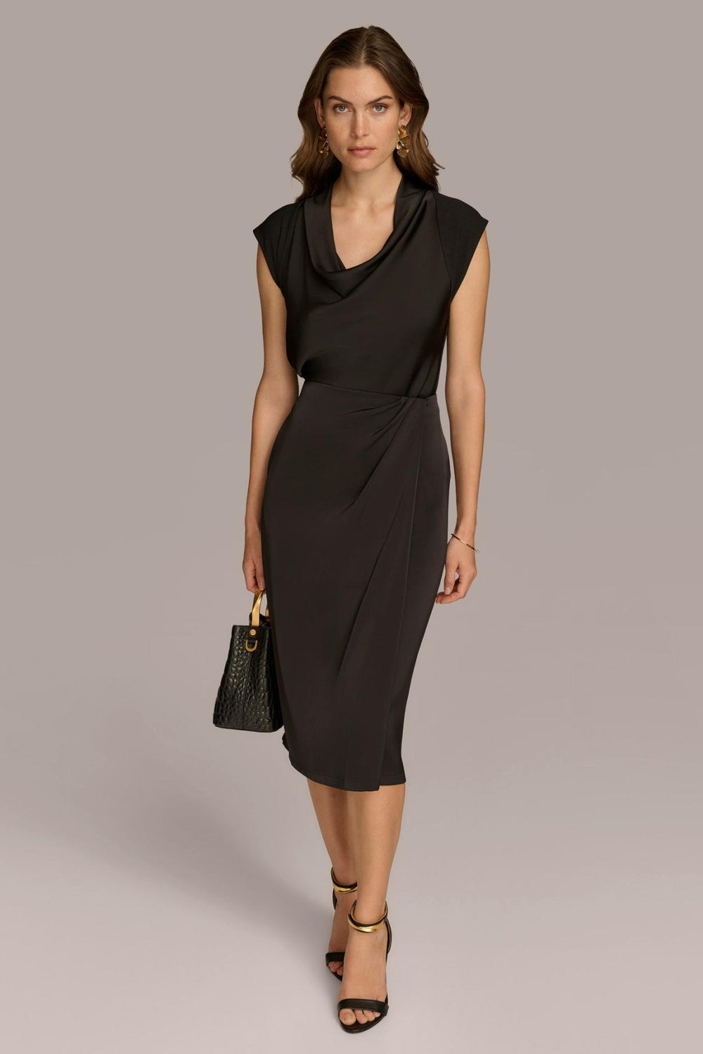 Donna Karan Skirts | Women FAUX WRAP MIDI SKIRT Black