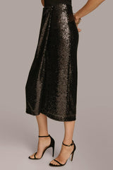 Donna Karan Skirts | Women FAUX WRAP SEQUIN SKIRT Black