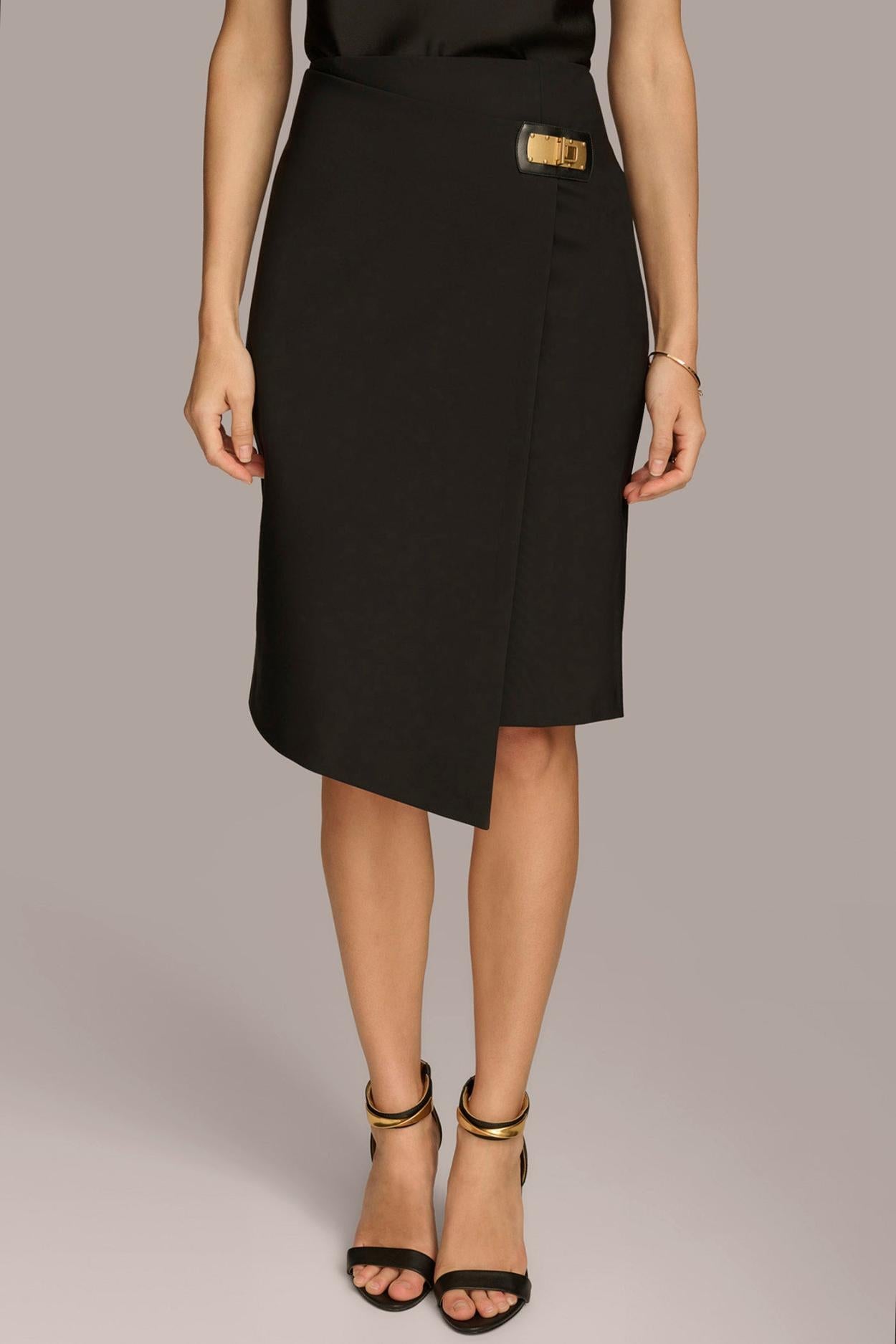 Donna Karan Skirts | Women PENCIL SKIRT WITH BUCKLE DETAIL Black