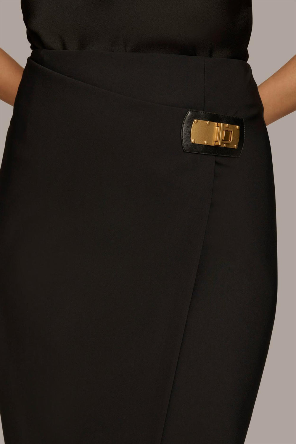 Donna Karan Skirts | Women PENCIL SKIRT WITH BUCKLE DETAIL Black