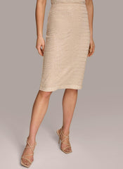 Donna Karan Skirts | Women RUCHED SIDE SEQUIN SKIRT Sand