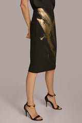 Donna Karan Skirts | Women SKIRT WITH GOLD PAINT PRINT Black