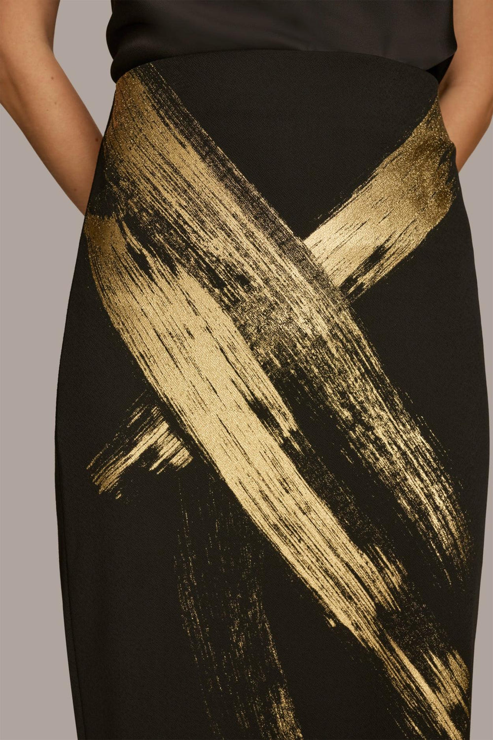 Donna Karan Skirts | Women SKIRT WITH GOLD PAINT PRINT Black